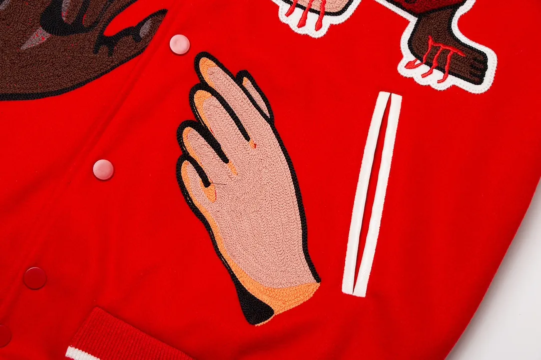 🧸High version SAINT MICHAEL high street vibe style ROCKY same heavy embroidered baseball jacket jacket for men and women p420 Style number: 271 Size: S-XL High version heavy laser embroidery process, quilted version, different from the low-end version on the market, you get what you pay for